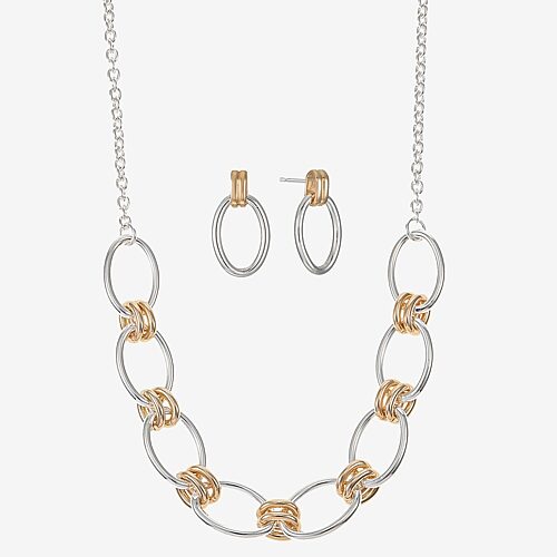 Liz Claiborne Womens Hypoallergenic 2-pc. Necklace Set In Gray