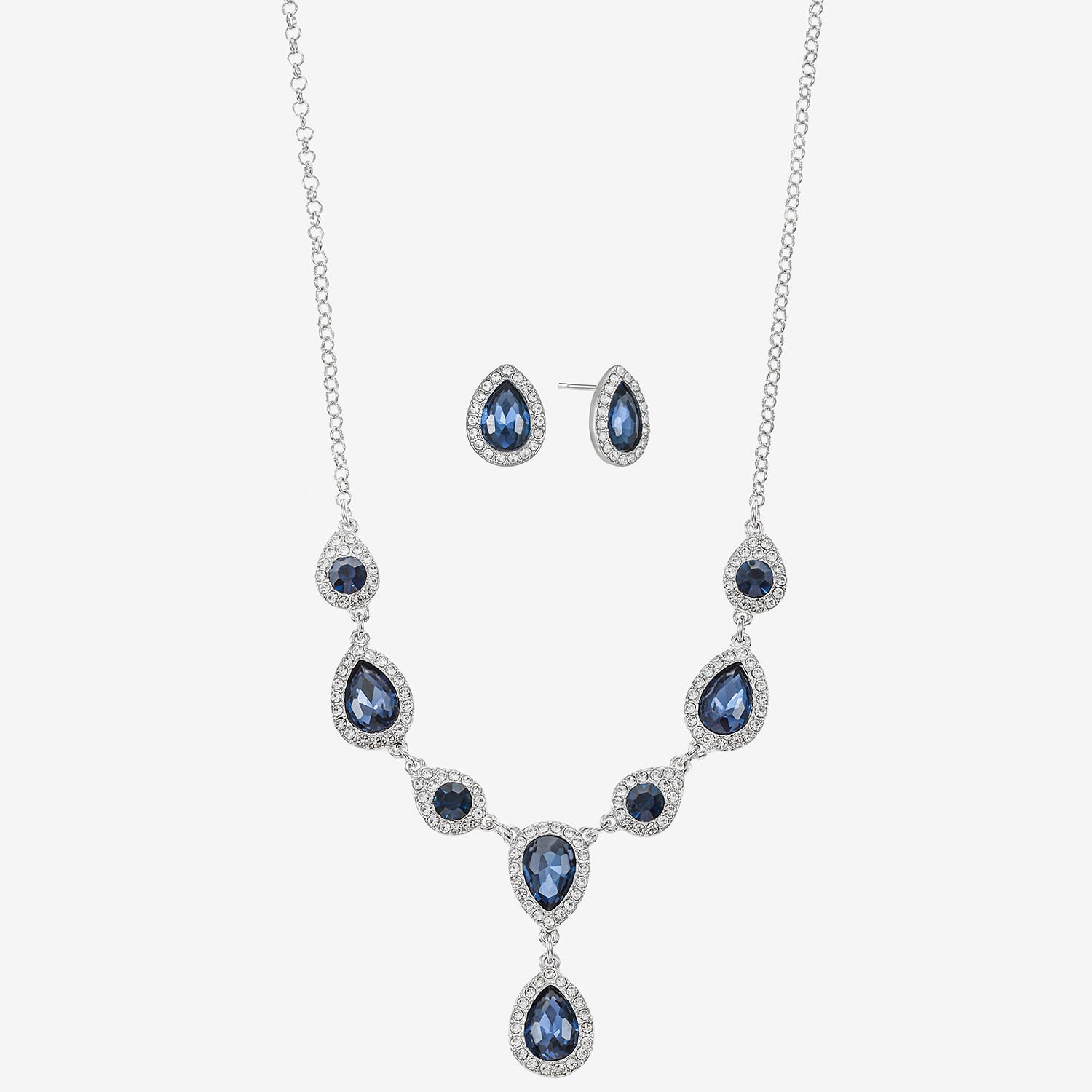 Monet Jewelry Womens Blue Glass 2-pc. Jewelry Set