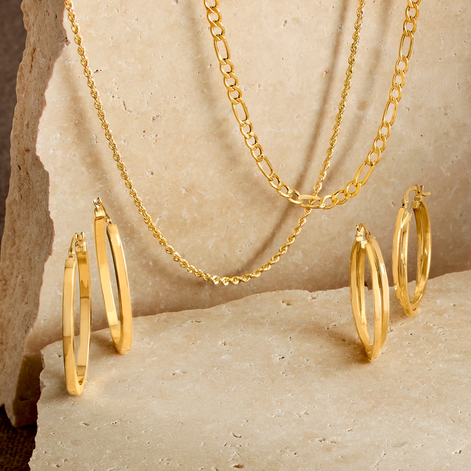 Womens 14K Gold 27.5mm Hoop Earrings