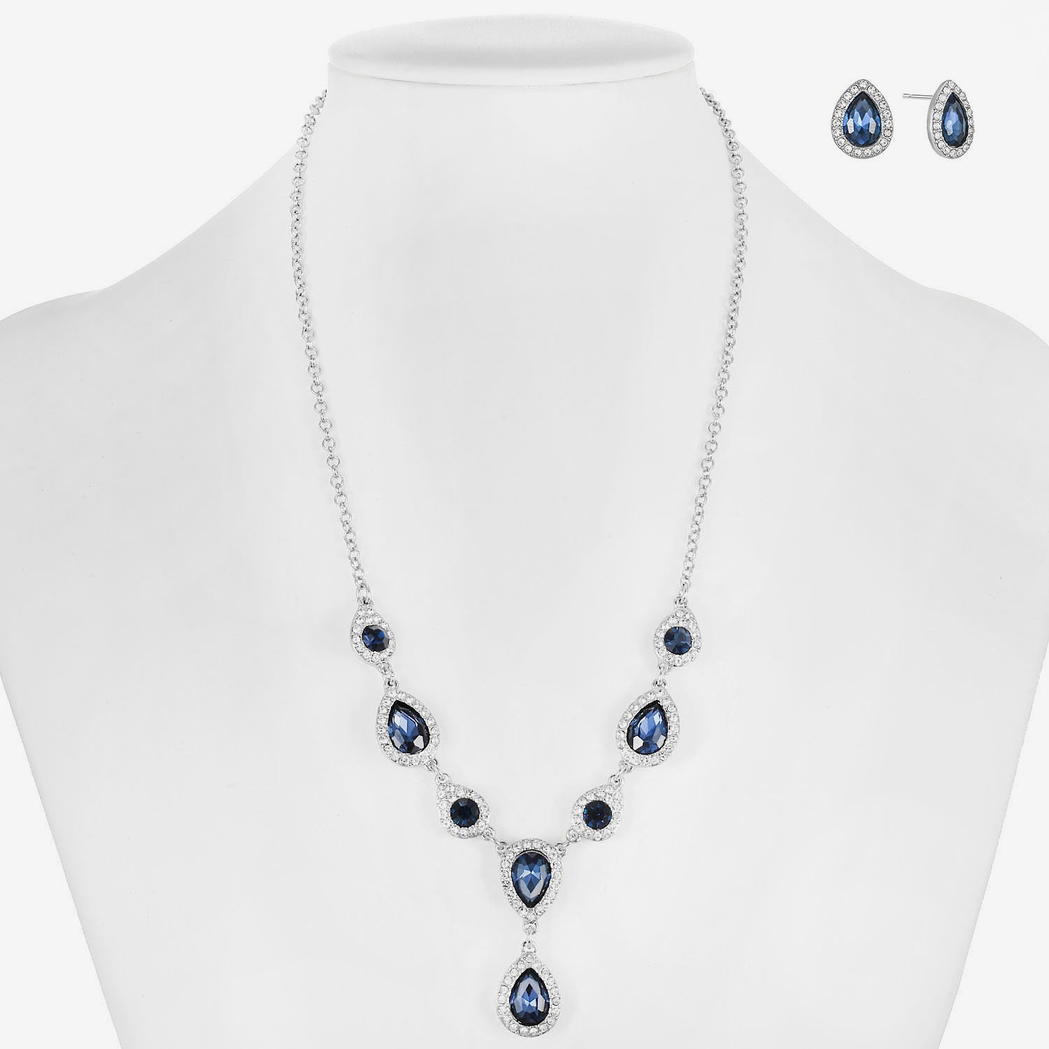 Monet Jewelry Womens Blue Glass 2-pc. Jewelry Set