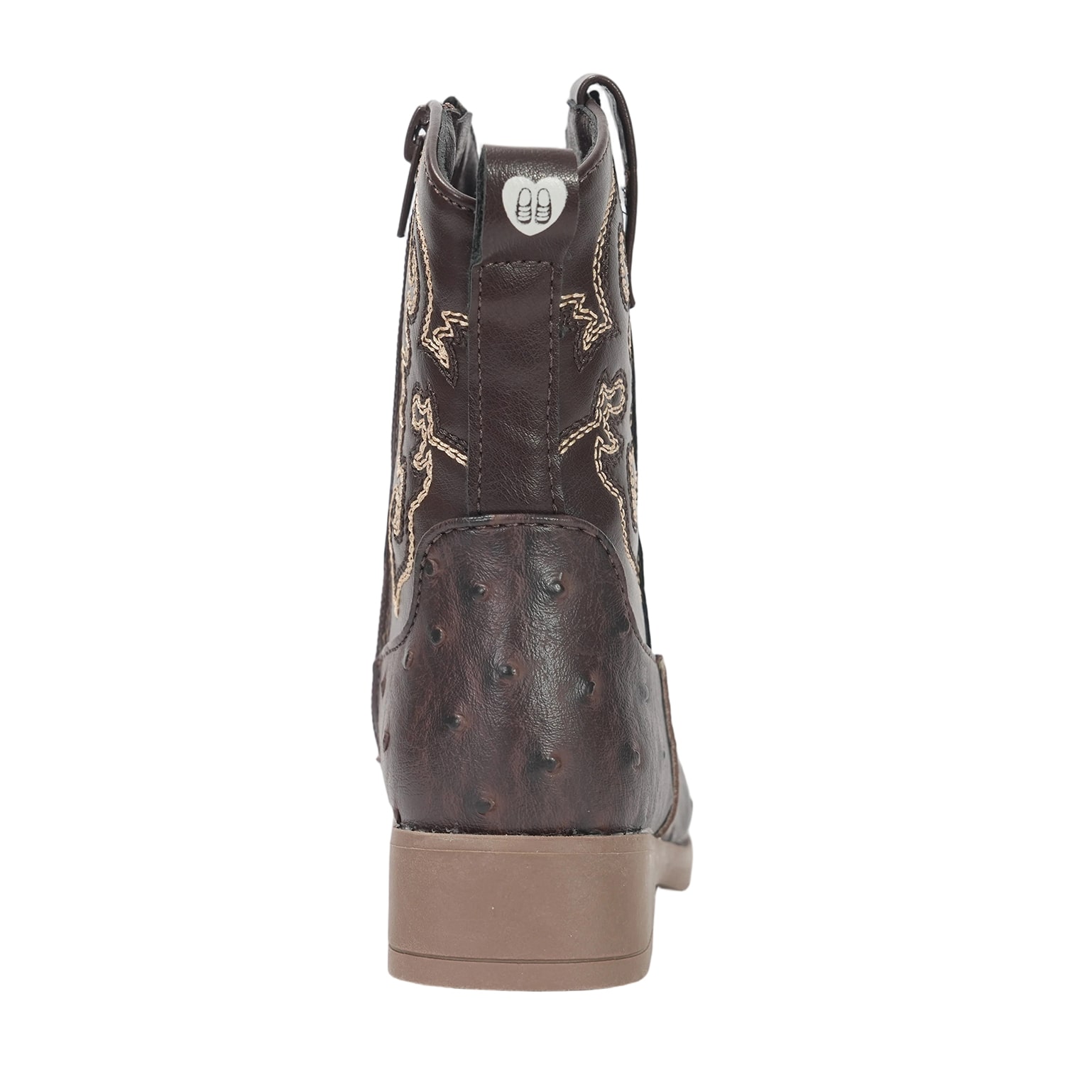 Stepping Stones Toddler Boys Faux Ostrich Quill Block Heel Cowboy Boots
