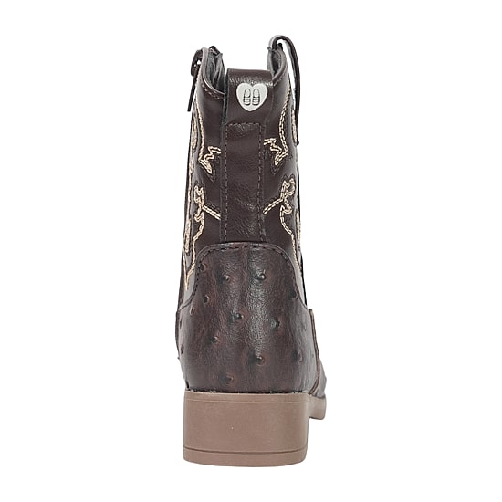 Stepping Stones Toddler Boys Faux Ostrich Quill Block Heel Cowboy Boots