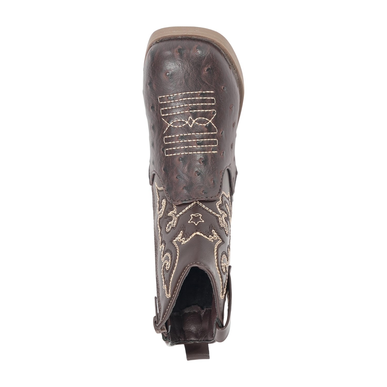 Stepping Stones Toddler Boys Faux Ostrich Quill Block Heel Cowboy Boots