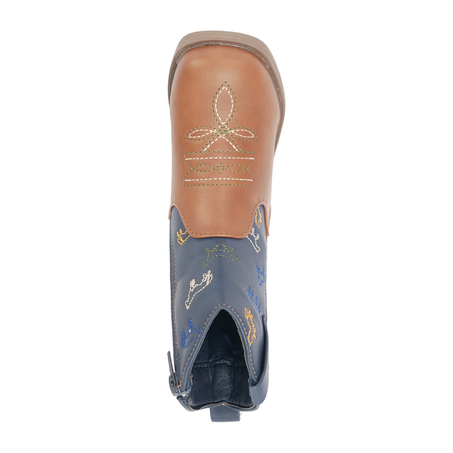 Stepping Stones Toddler Boys Embroidered Block Heel Cowboy Boots