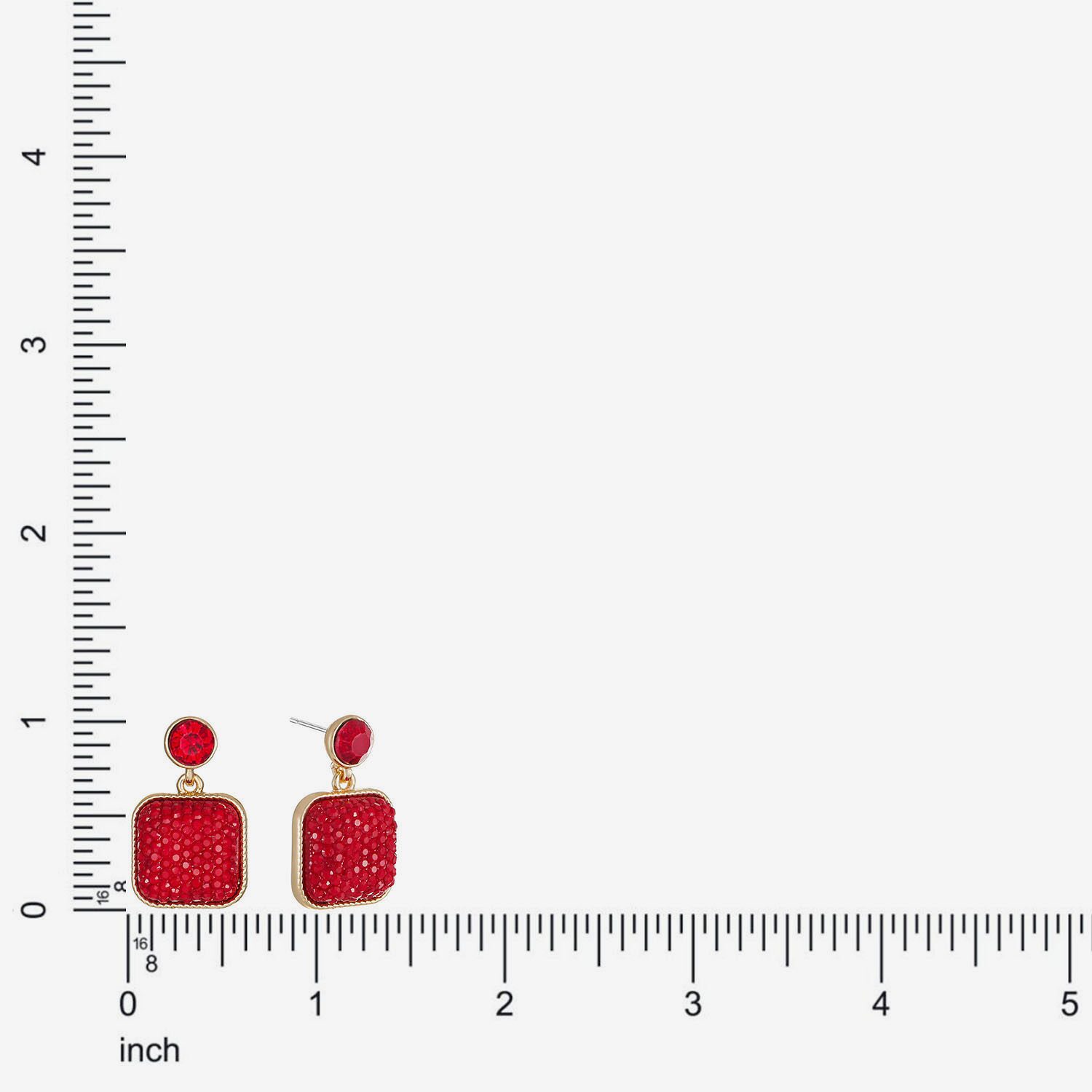 Mixit Womens Red Glass Hypoallergenic Drop Earrings
