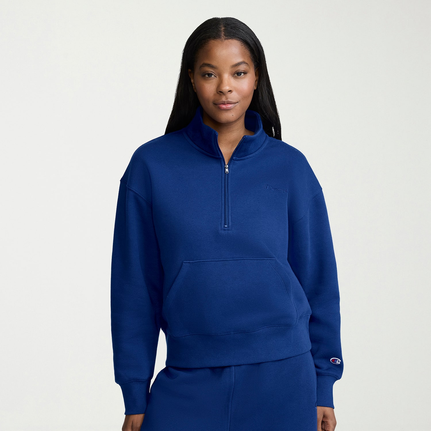 Champion Womens Mock Neck Long Sleeve Active Quarter-Zip Pullover