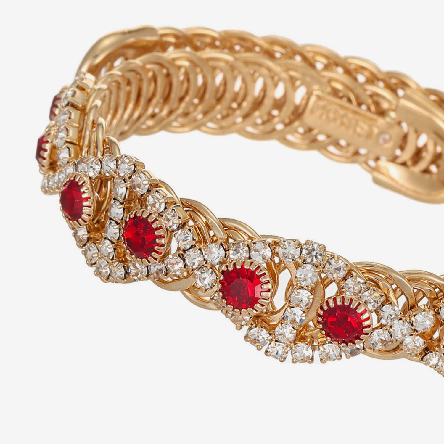 Monet Jewelry Womens Red Glass Cuff Bracelet
