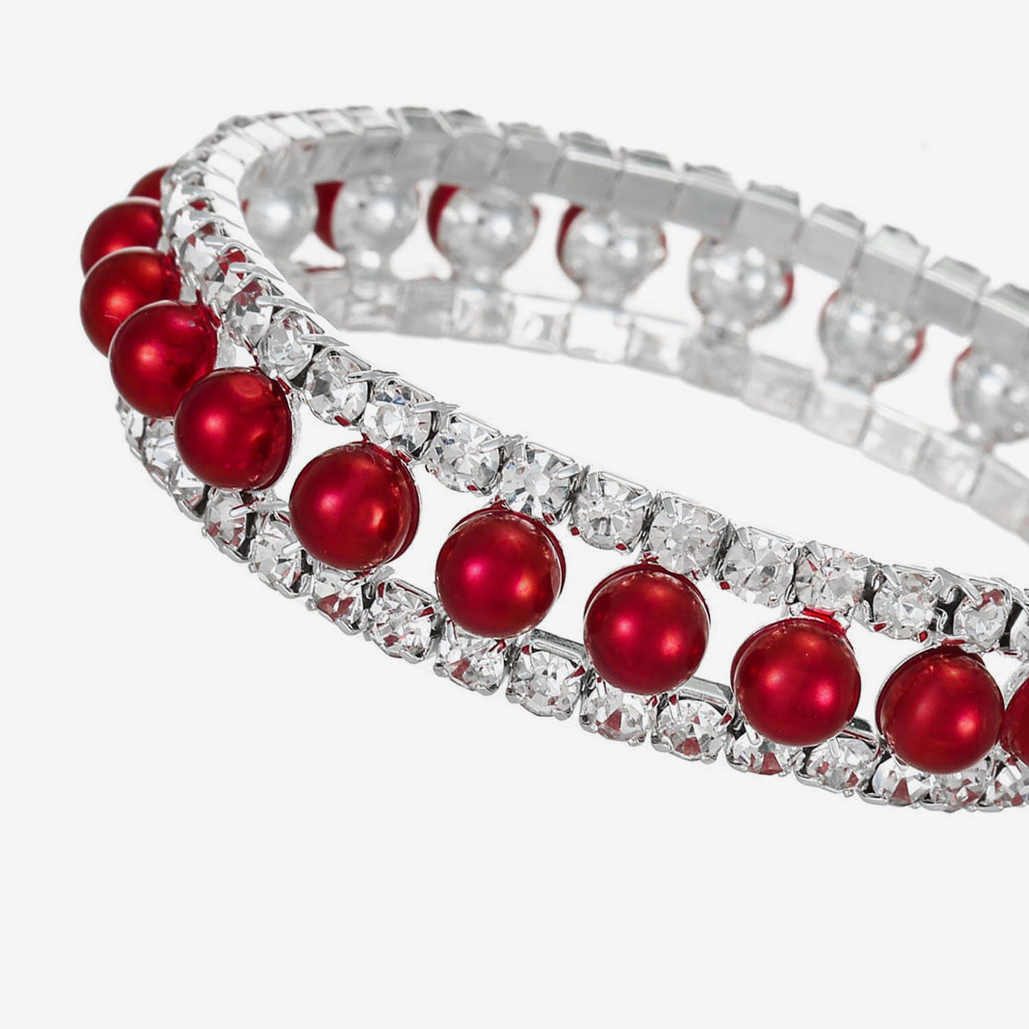 Monet Jewelry Womens Glass Simulated Pearl Round Stretch Bracelet