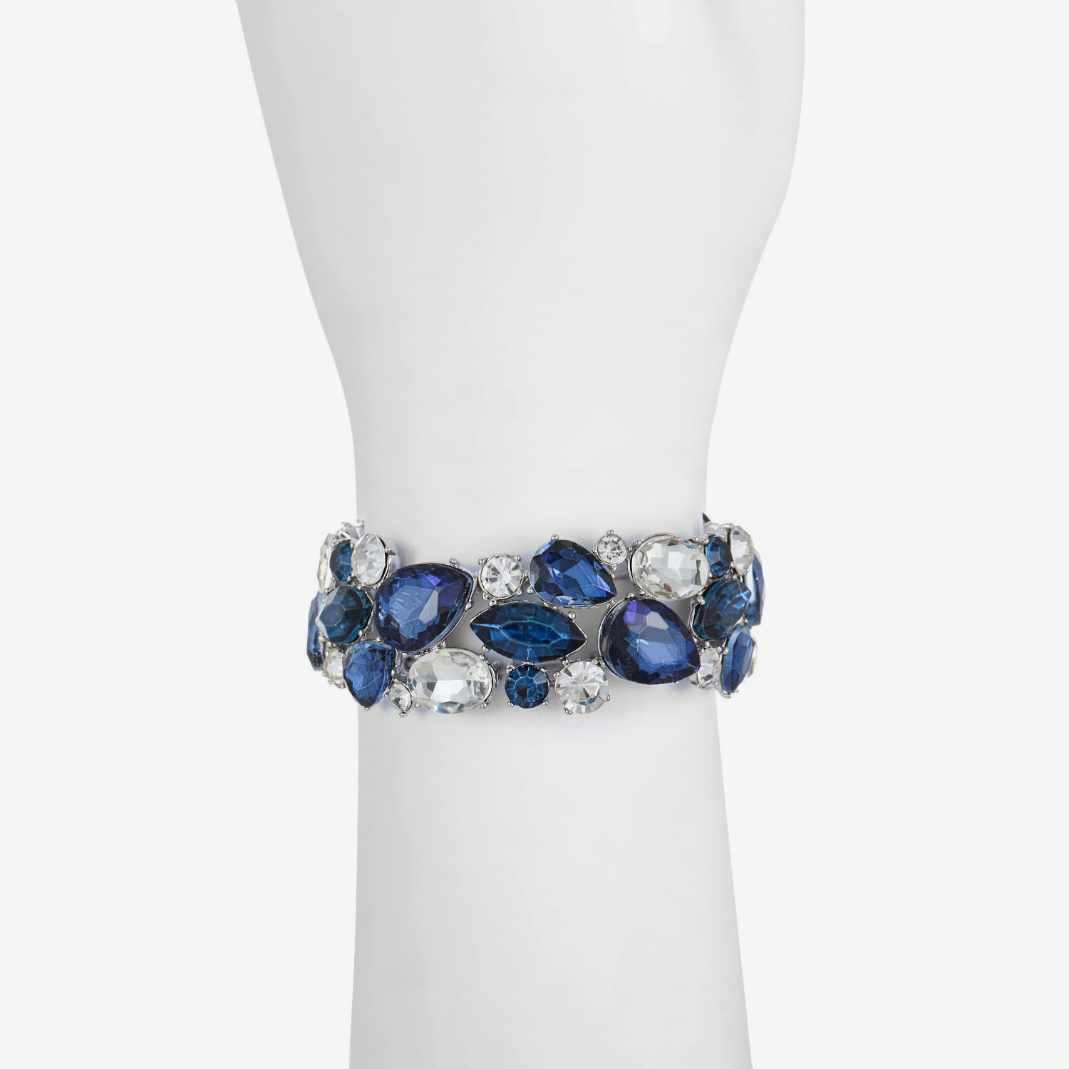 Monet Jewelry Womens Blue Glass Stretch Bracelet