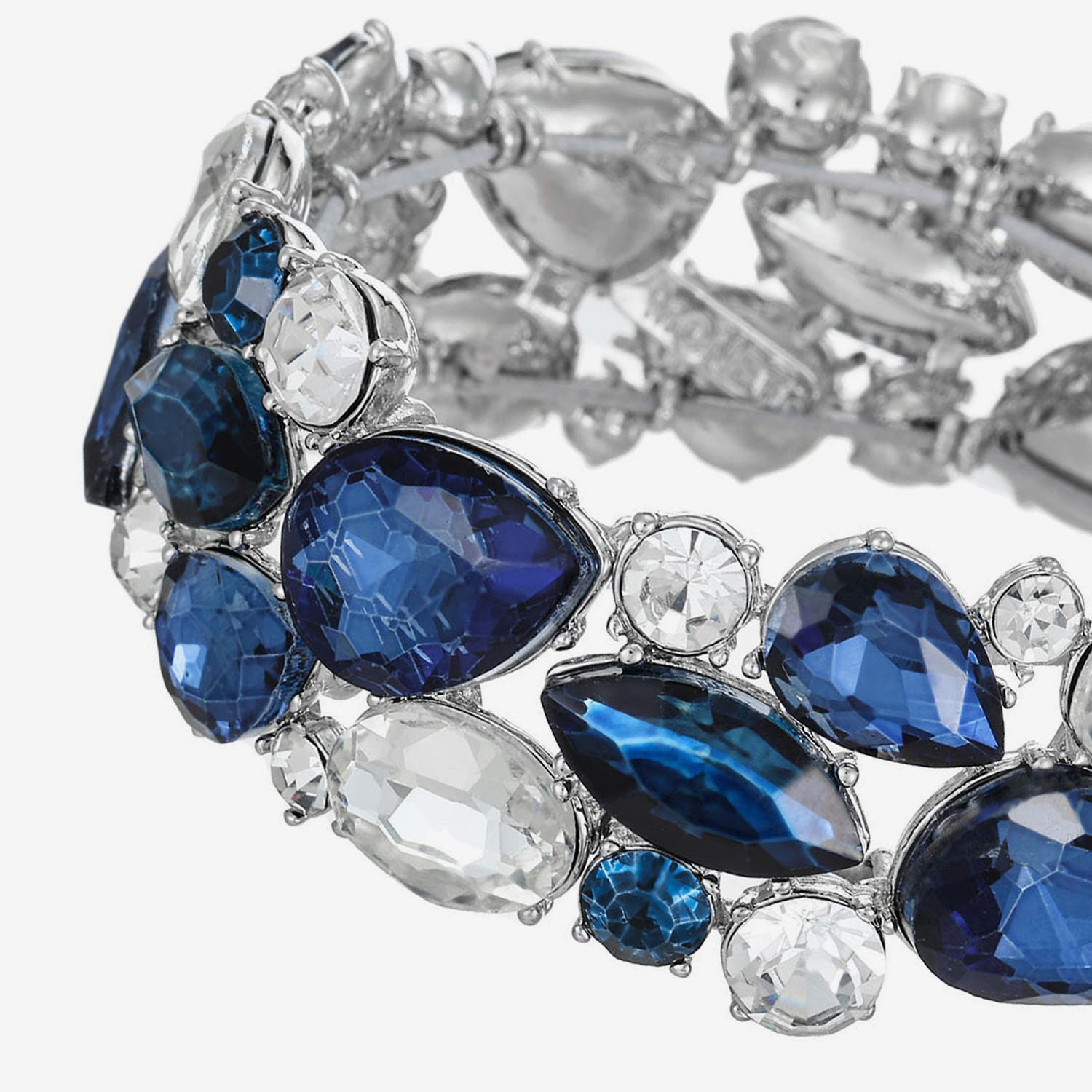 Monet Jewelry Womens Blue Glass Stretch Bracelet
