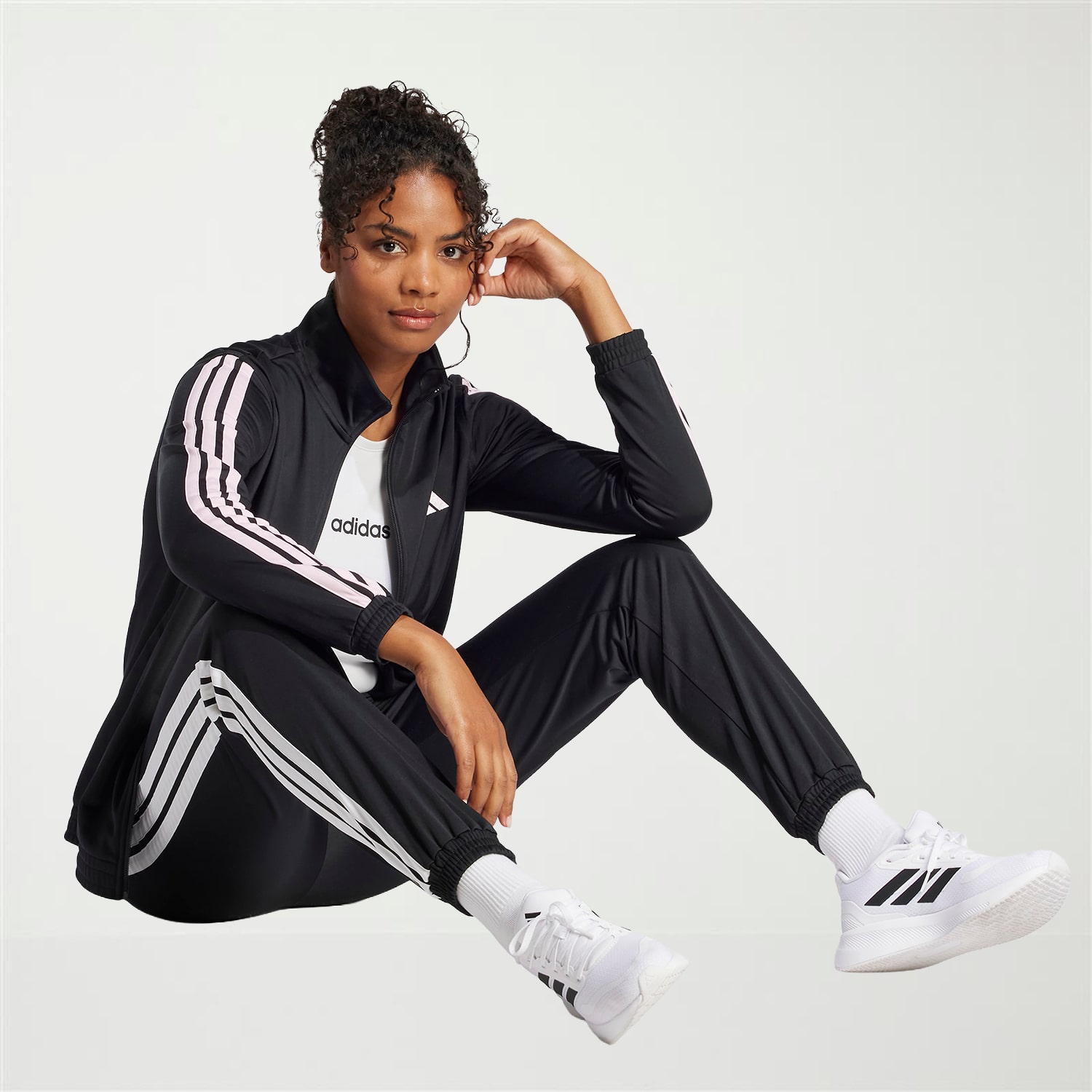 adidas Womens Cuffed Mid Rise Regular Fit Track Pant