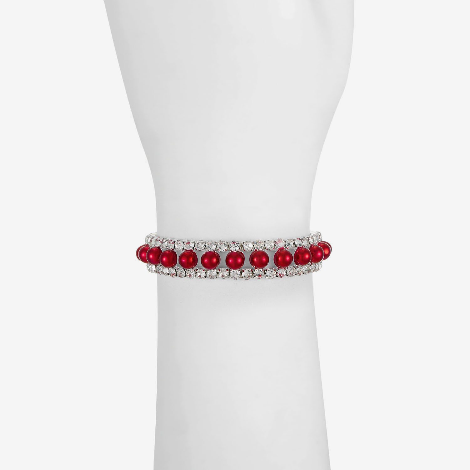 Monet Jewelry Womens Glass Simulated Pearl Round Stretch Bracelet