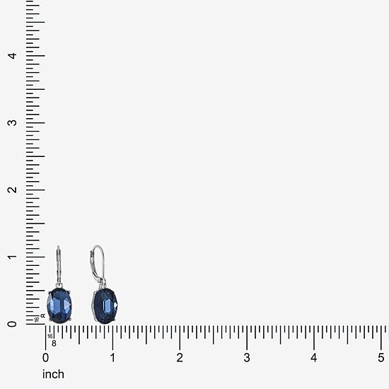Monet Jewelry Womens Blue Glass Oval Drop Earrings