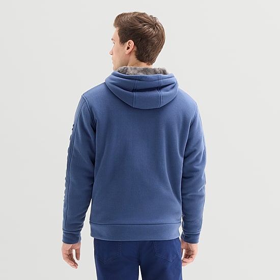 U.S. Polo Assn. Embossed Sherpa Mens Long Sleeve Embroidered Zipper Hoodie