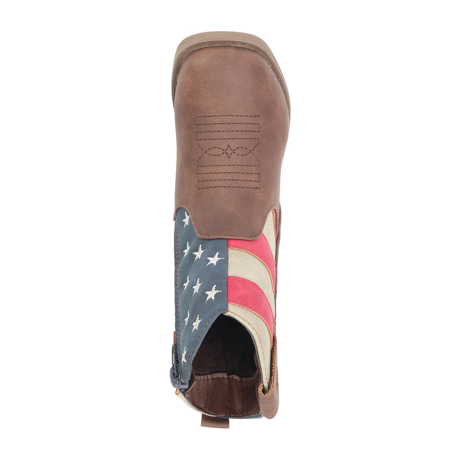 Stepping Stones Toddler Boys American Flag Block Heel Cowboy Boots