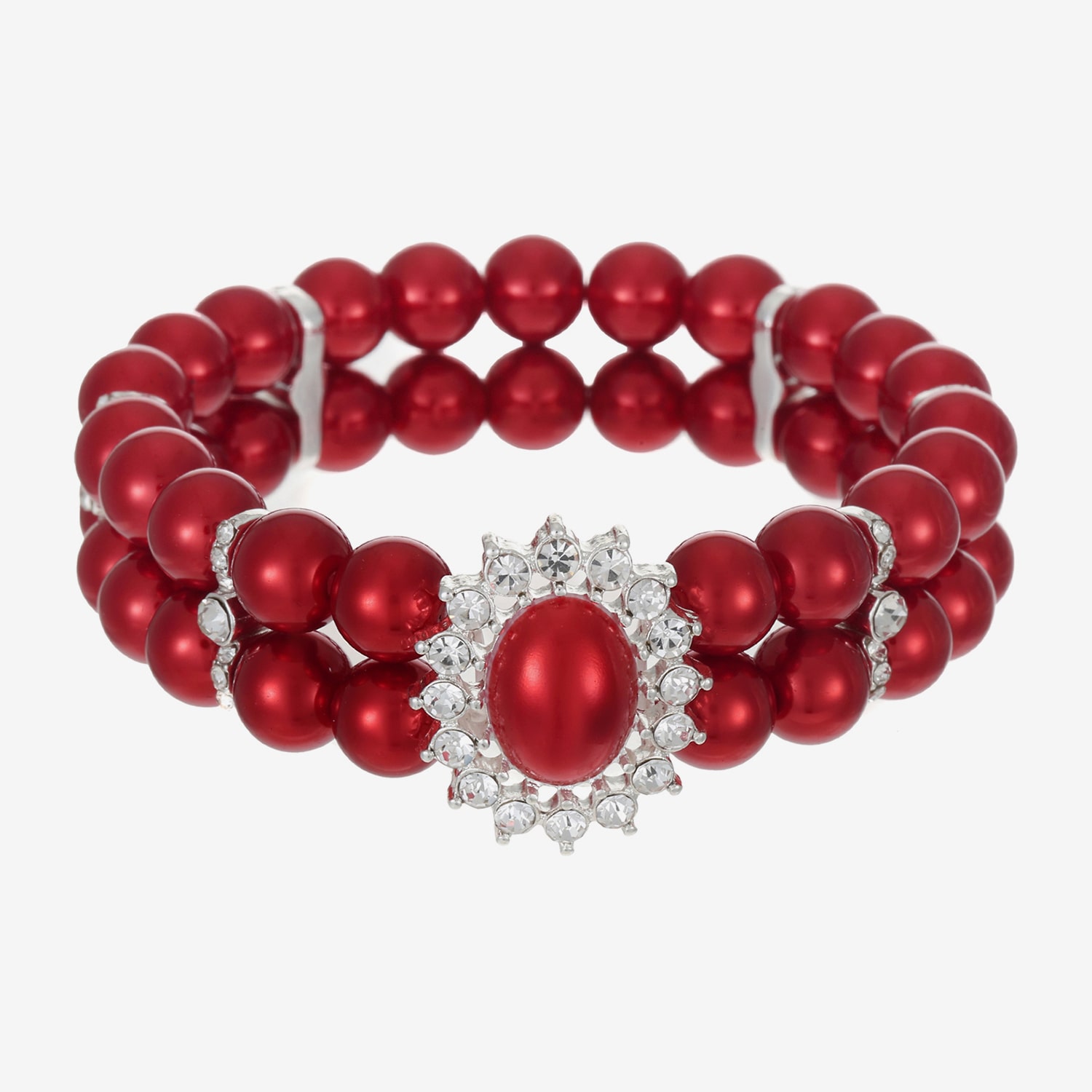 Monet Jewelry Womens Glass Simulated Pearl Round Stretch Bracelet