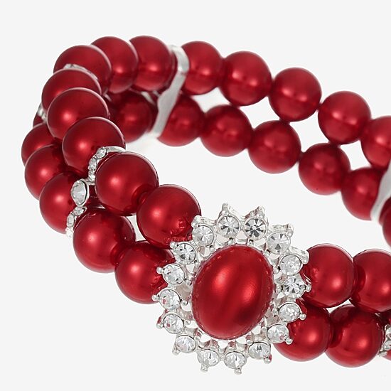 Monet Jewelry Womens Glass Simulated Pearl Round Stretch Bracelet