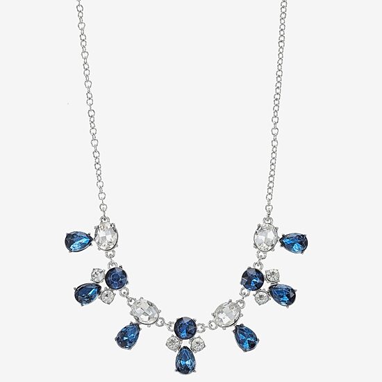 Monet Jewelry Womens Blue 17 Inch Collar Necklace