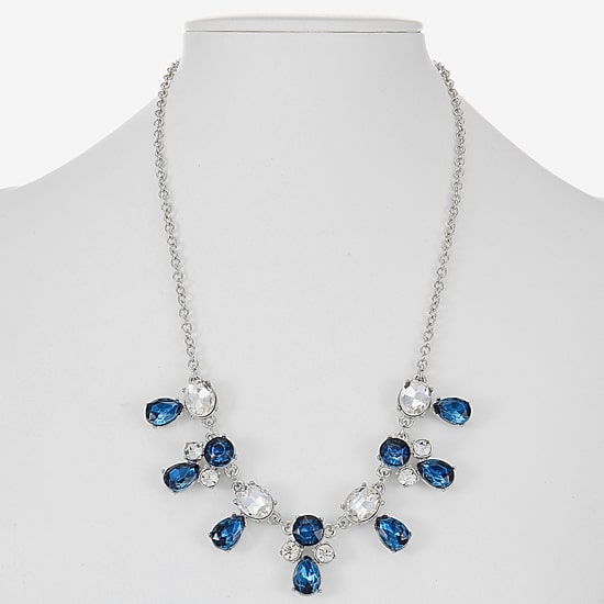 Monet Jewelry Womens Blue 17 Inch Collar Necklace