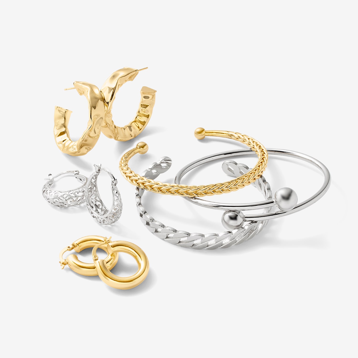 Silver Reflections Womens 24K Gold Over Brass 25mm Hoop Earrings