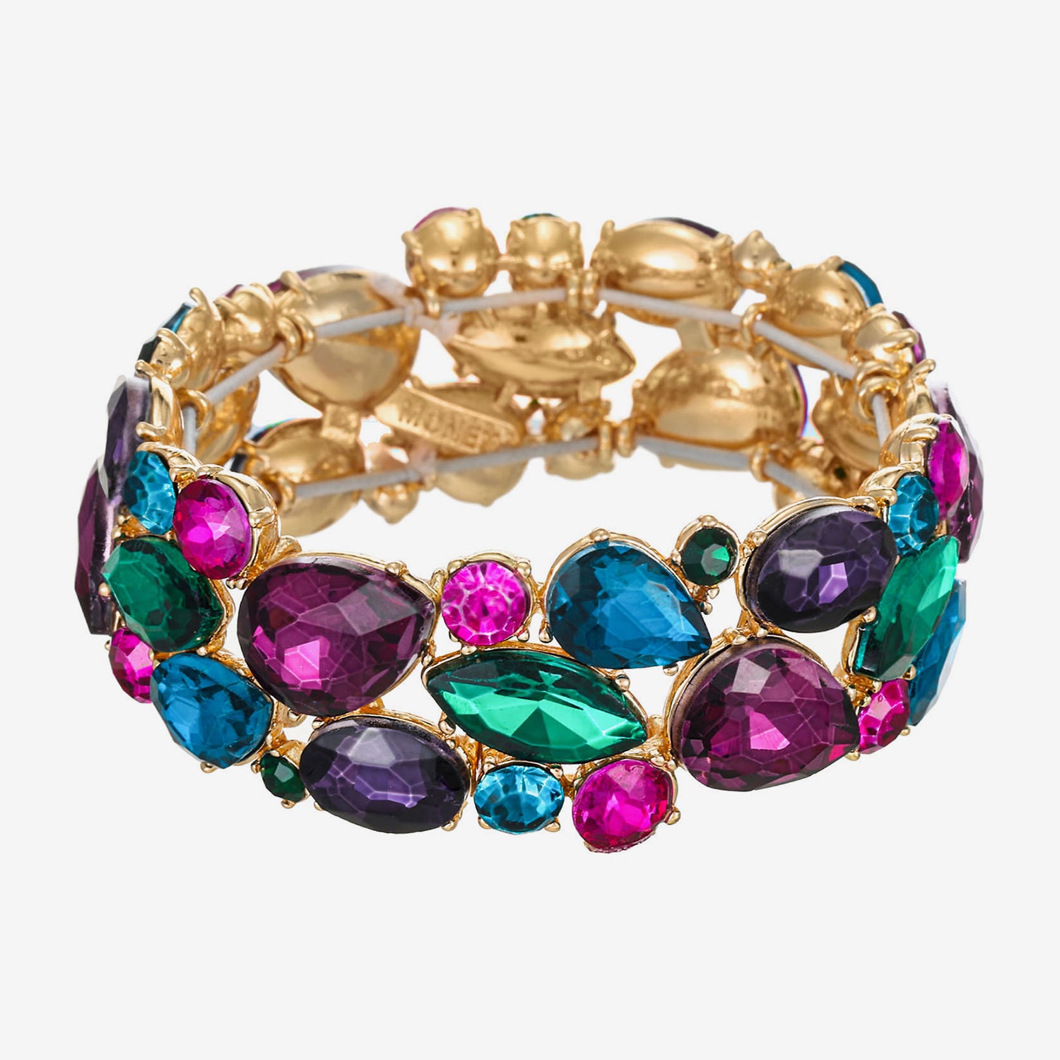 Monet Jewelry Womens Multi Color Glass Stretch Bracelet