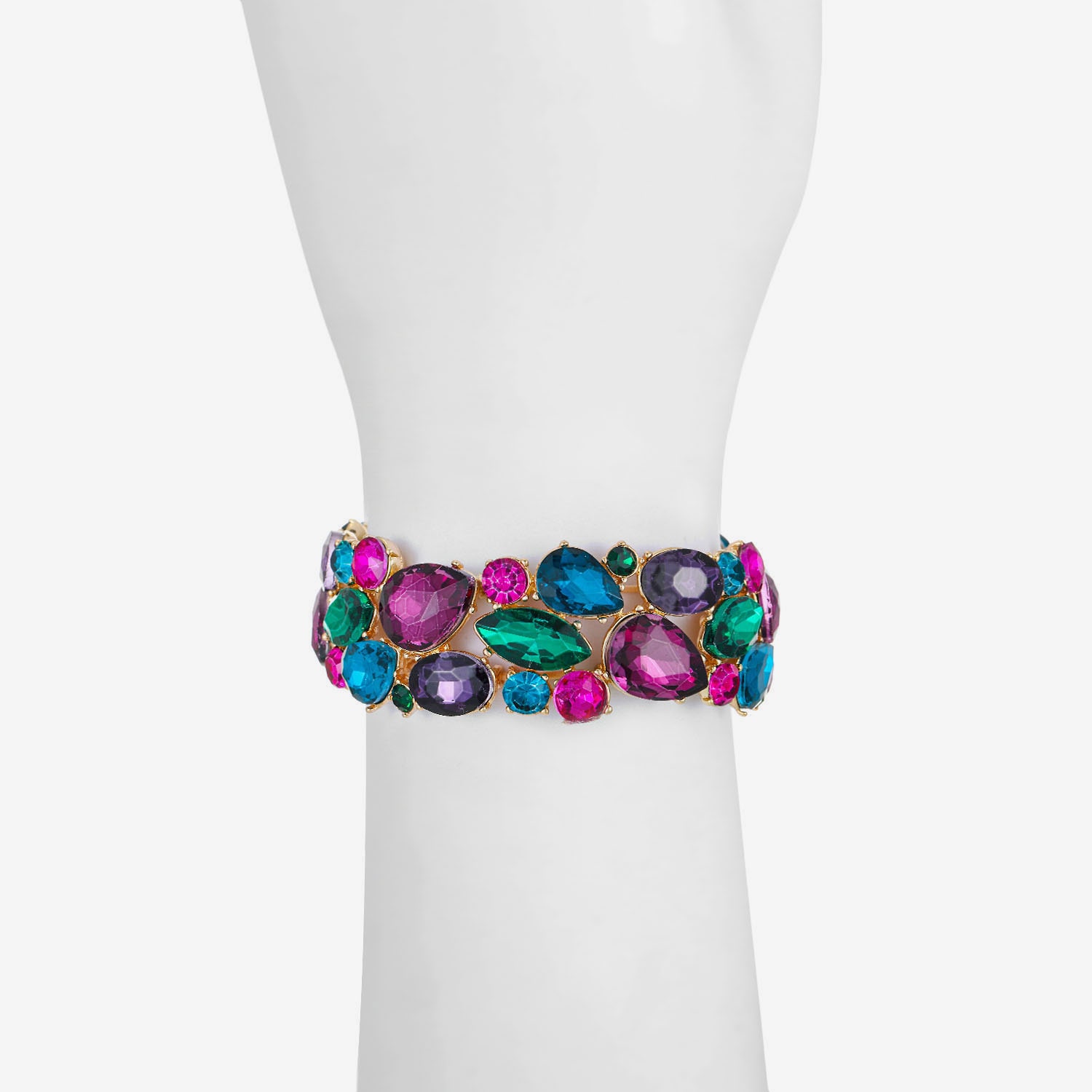 Monet Jewelry Womens Multi Color Glass Stretch Bracelet