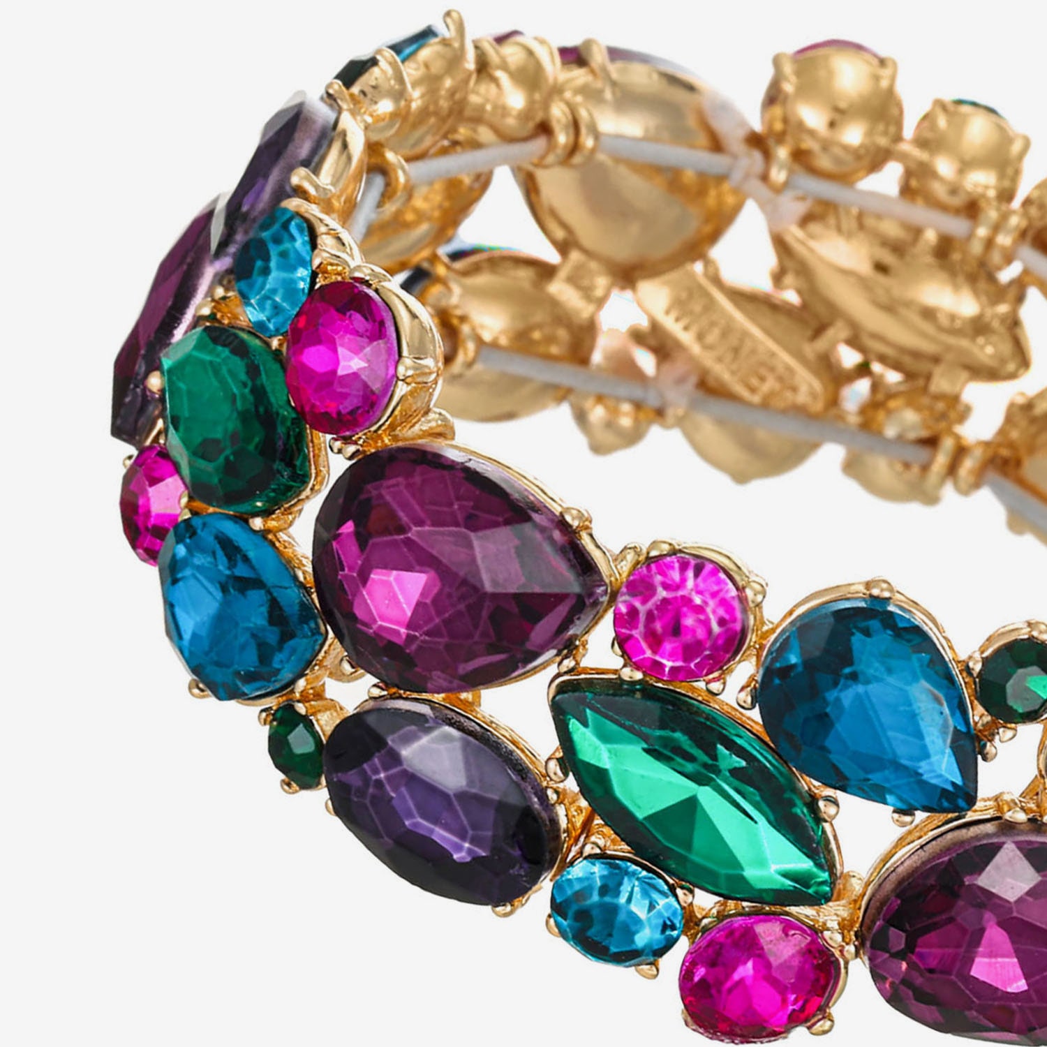 Monet Jewelry Womens Multi Color Glass Stretch Bracelet