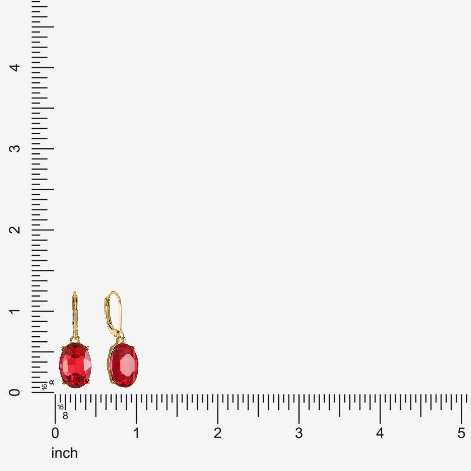 Monet Jewelry Womens Red Glass Oval Drop Earrings