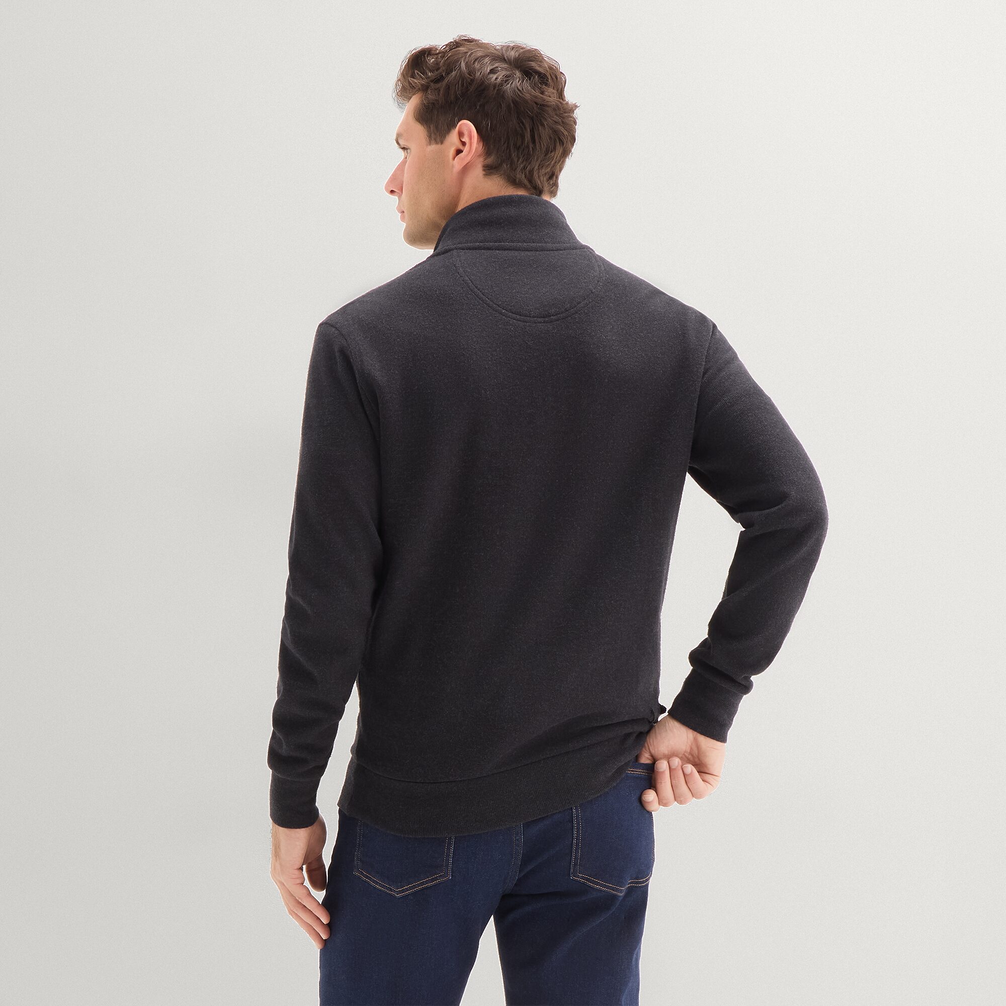 U.S. Polo Assn. Flatback Mens Mock Neck Long Sleeve Quarter-Zip Pullover