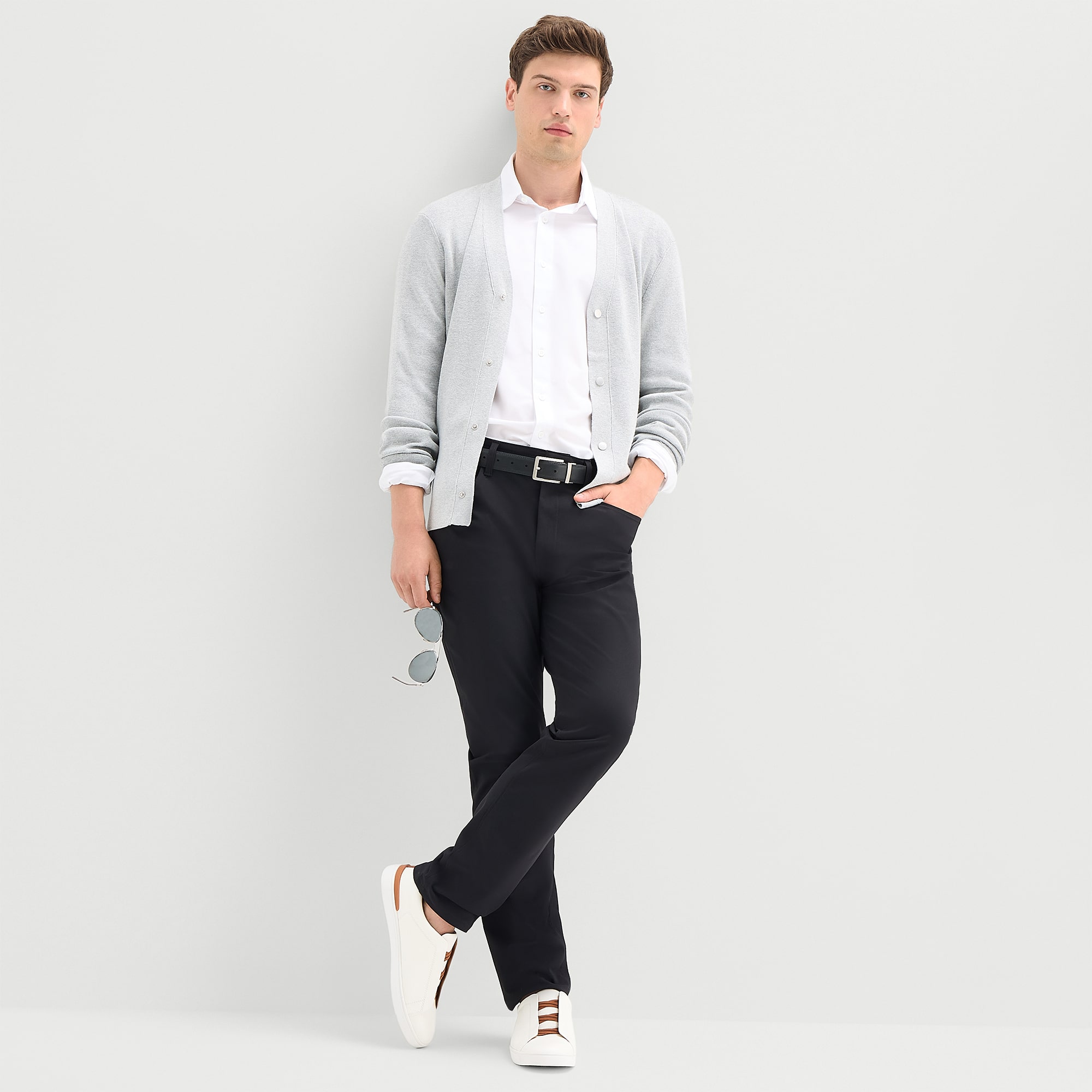 Stylus Mens V Neck Long Sleeve Button Cardigan