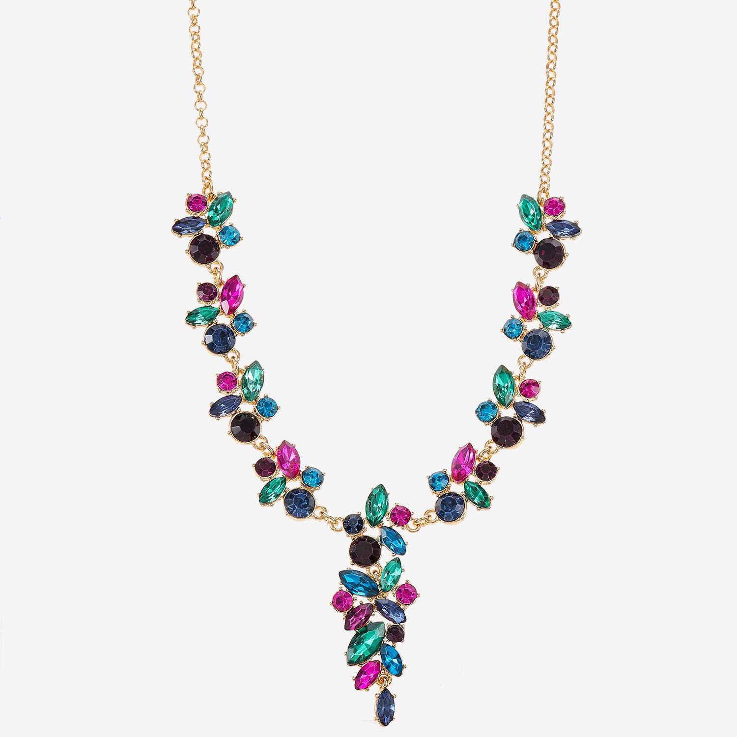 Monet Jewelry Womens Multi Color Glass 17 Inch Y Necklace