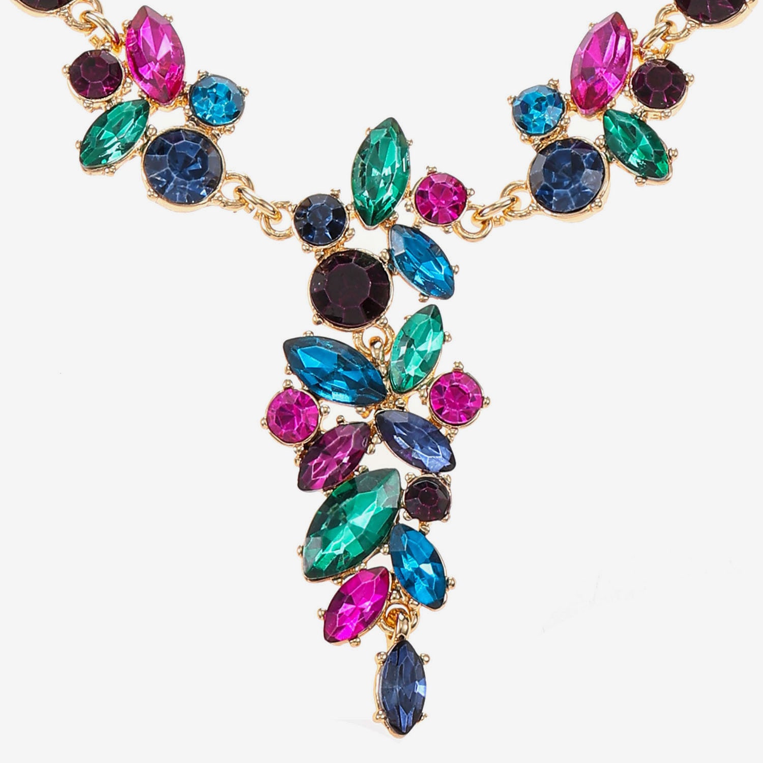 Monet Jewelry Womens Multi Color Glass 17 Inch Y Necklace