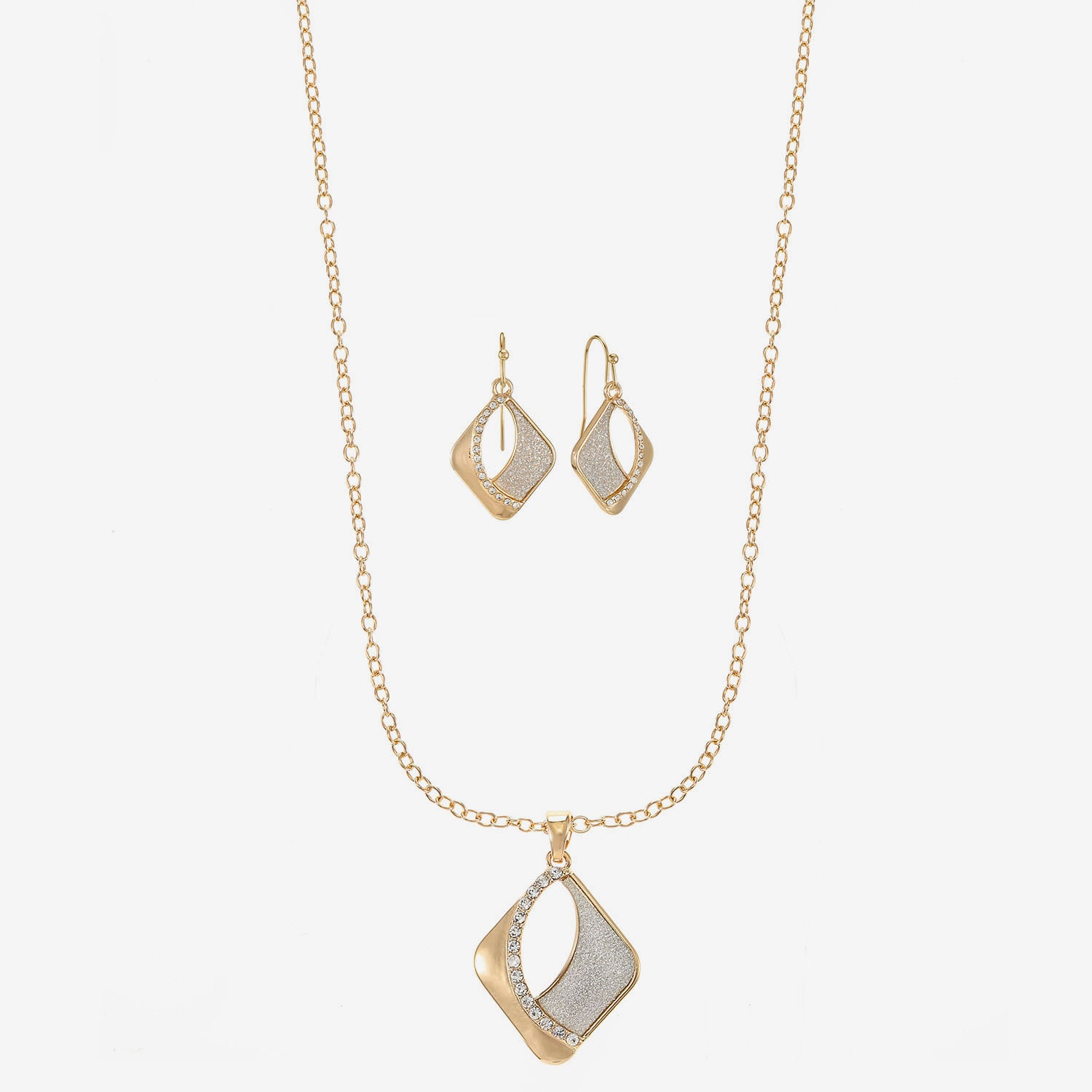 Monet Jewelry Womens Glass Diamond 2-pc. Jewelry Set