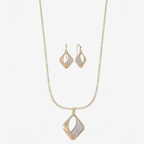 Monet Jewelry Womens Glass Diamond 2-pc. Jewelry Set, One Size, Yellow