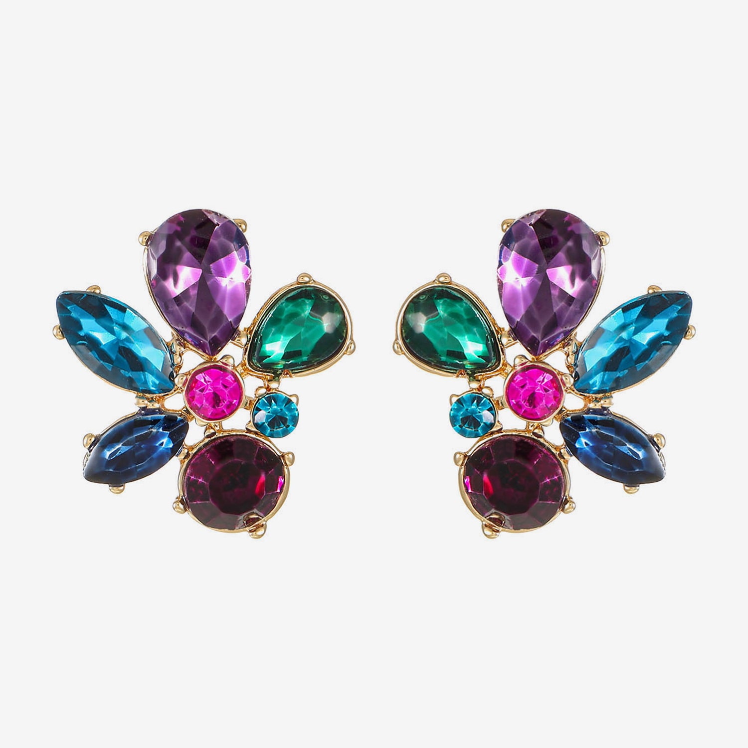 Monet Jewelry Multi Color Glass 23mm Stud Earrings