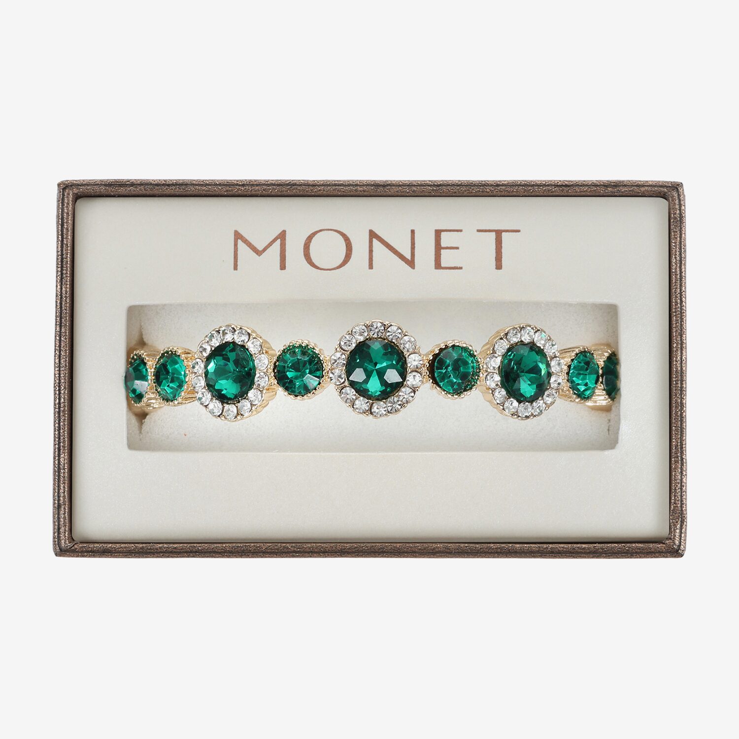 Monet Jewelry Womens Glass Round Bangle Bracelet