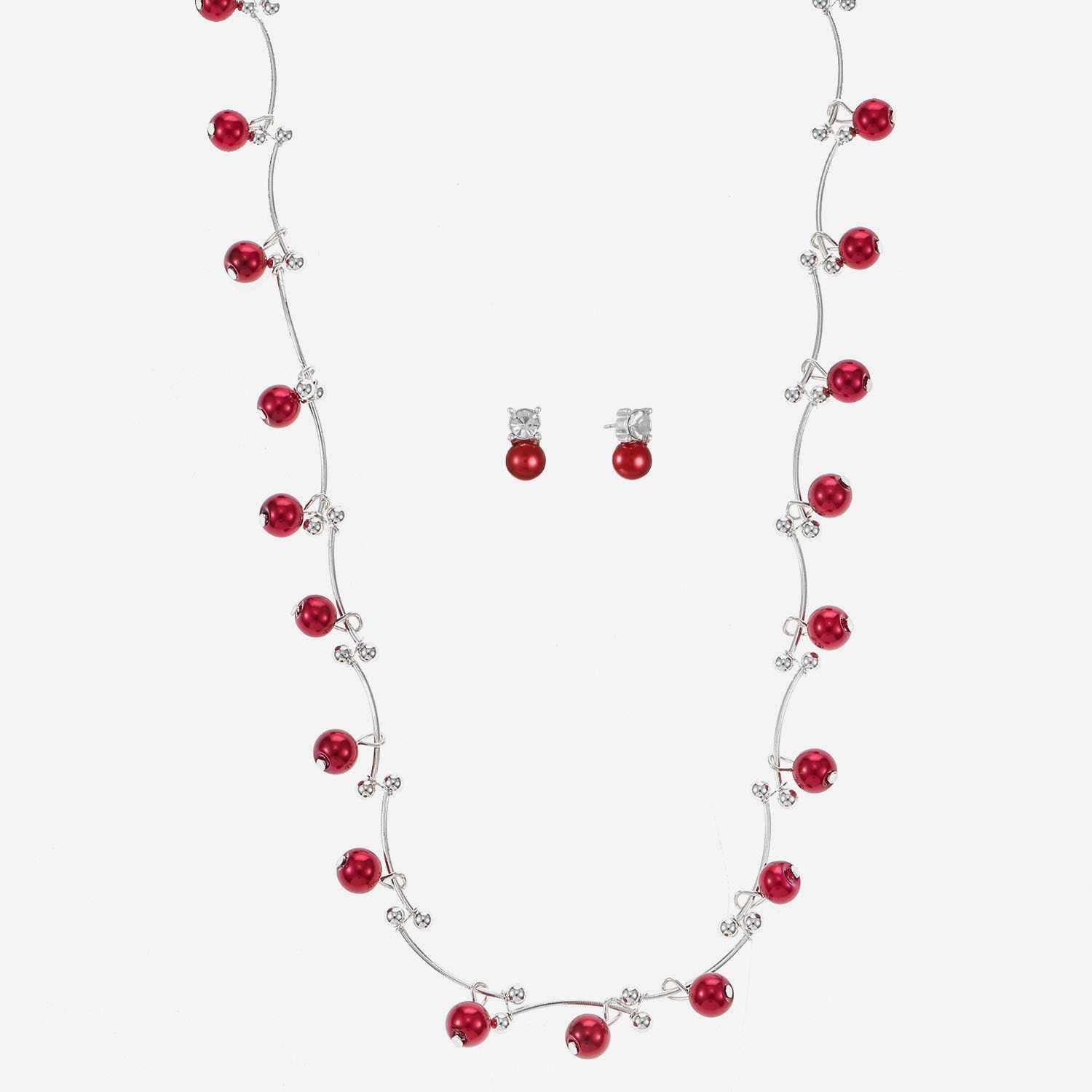 Monet Jewelry Womens Glass Simulated Pearl Round 2-pc. Jewelry Set