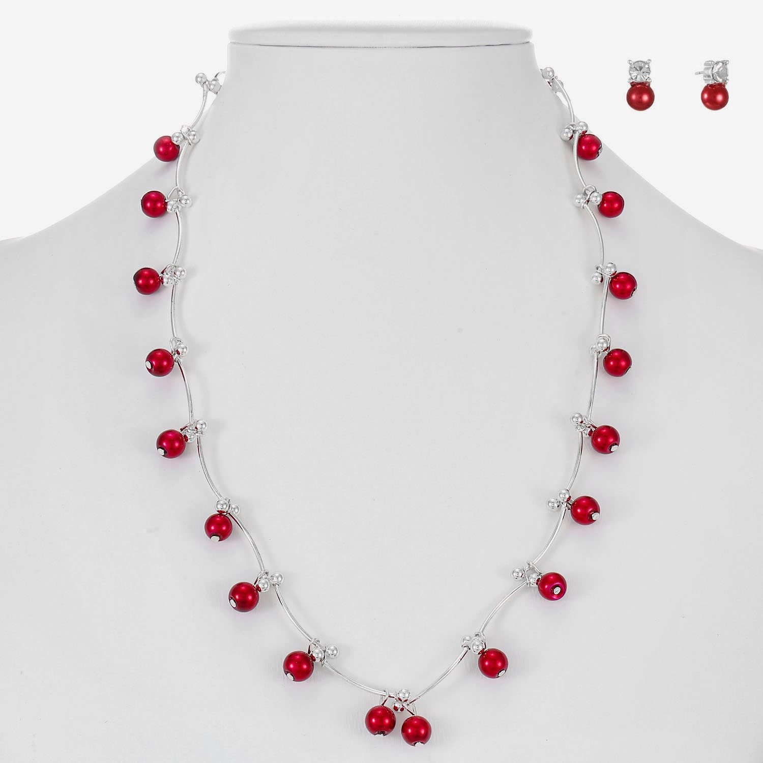 Monet Jewelry Womens Glass Simulated Pearl Round 2-pc. Jewelry Set