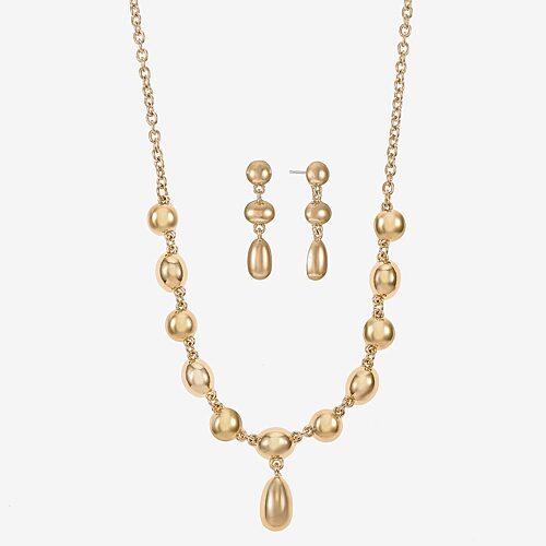 Liz Claiborne Womens 2-pc. Necklace Set In Yellow
