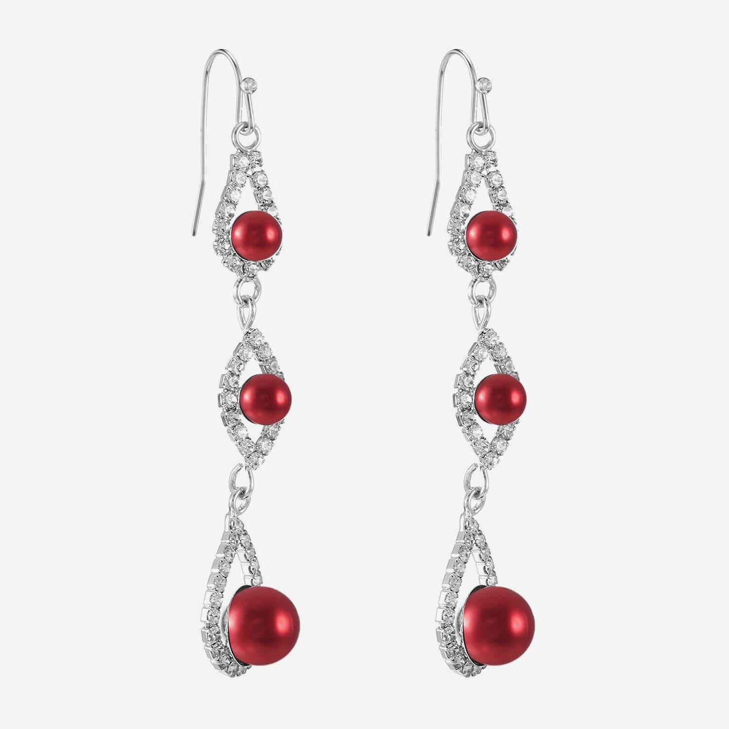 Monet Jewelry Womens Glass Simulated Pearl Round Drop Earrings
