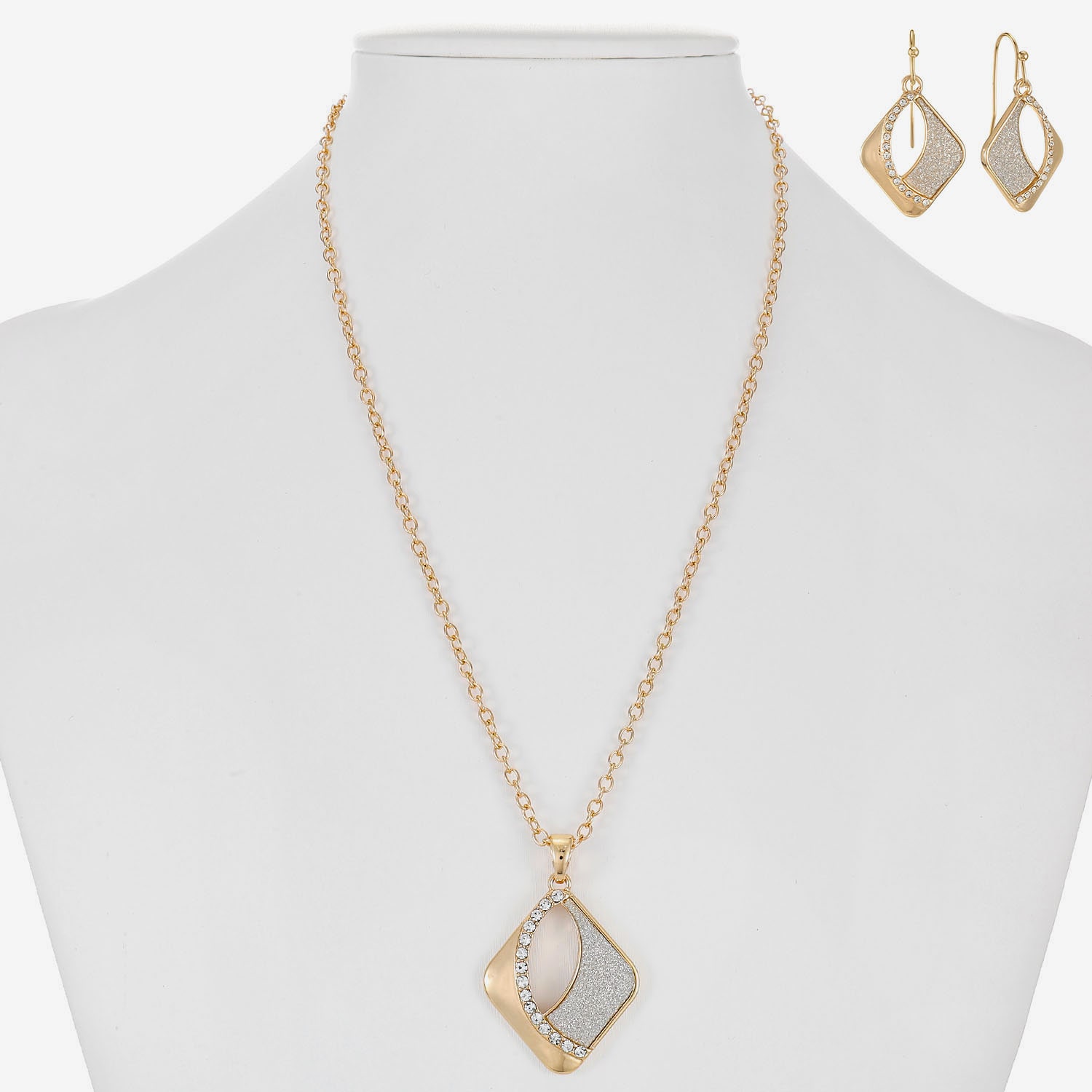Monet Jewelry Womens Glass Diamond 2-pc. Jewelry Set