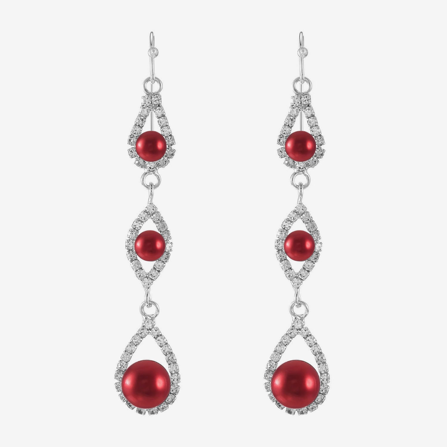 Monet Jewelry Womens Glass Simulated Pearl Round Drop Earrings