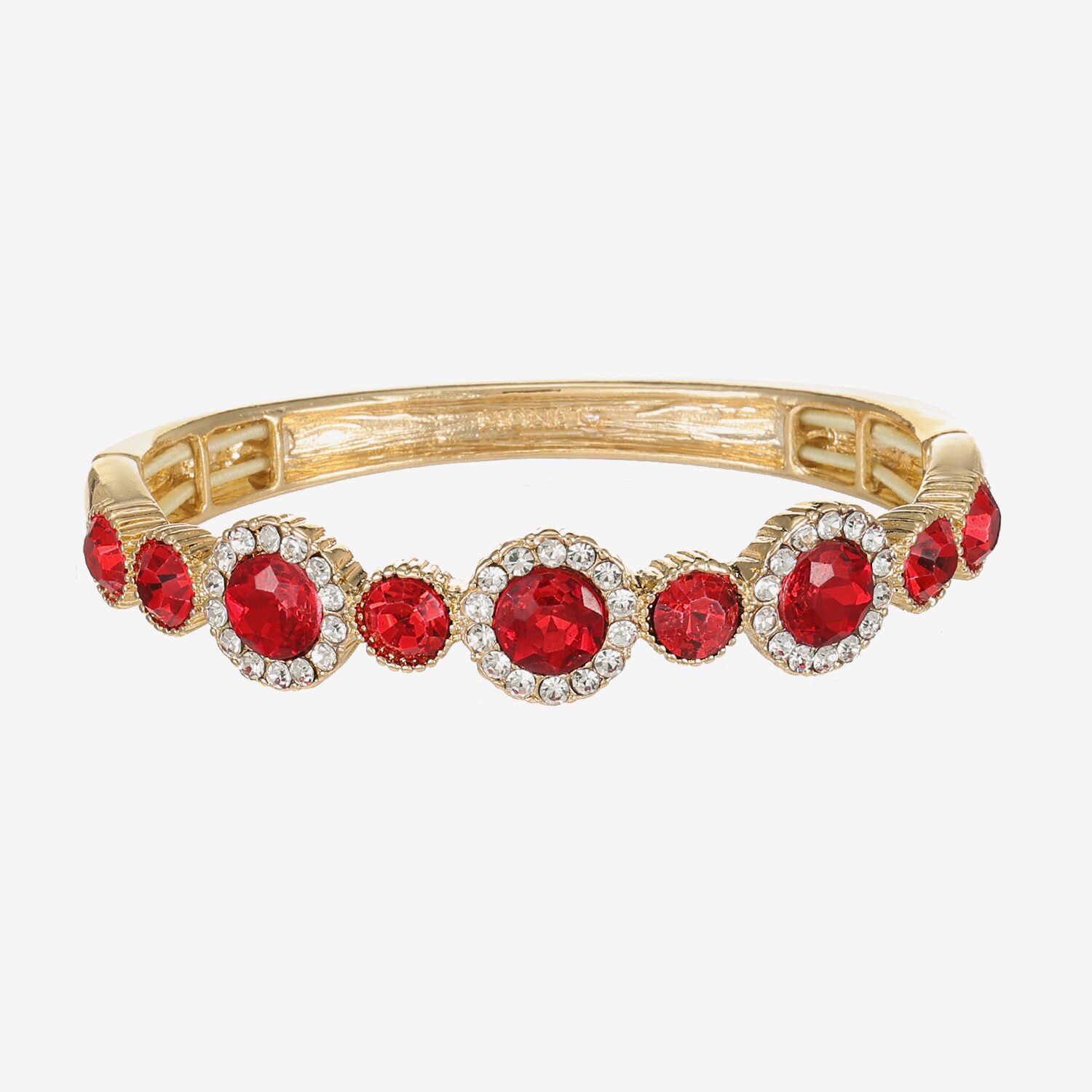 Monet Jewelry Womens Red Glass Round Bangle Bracelet