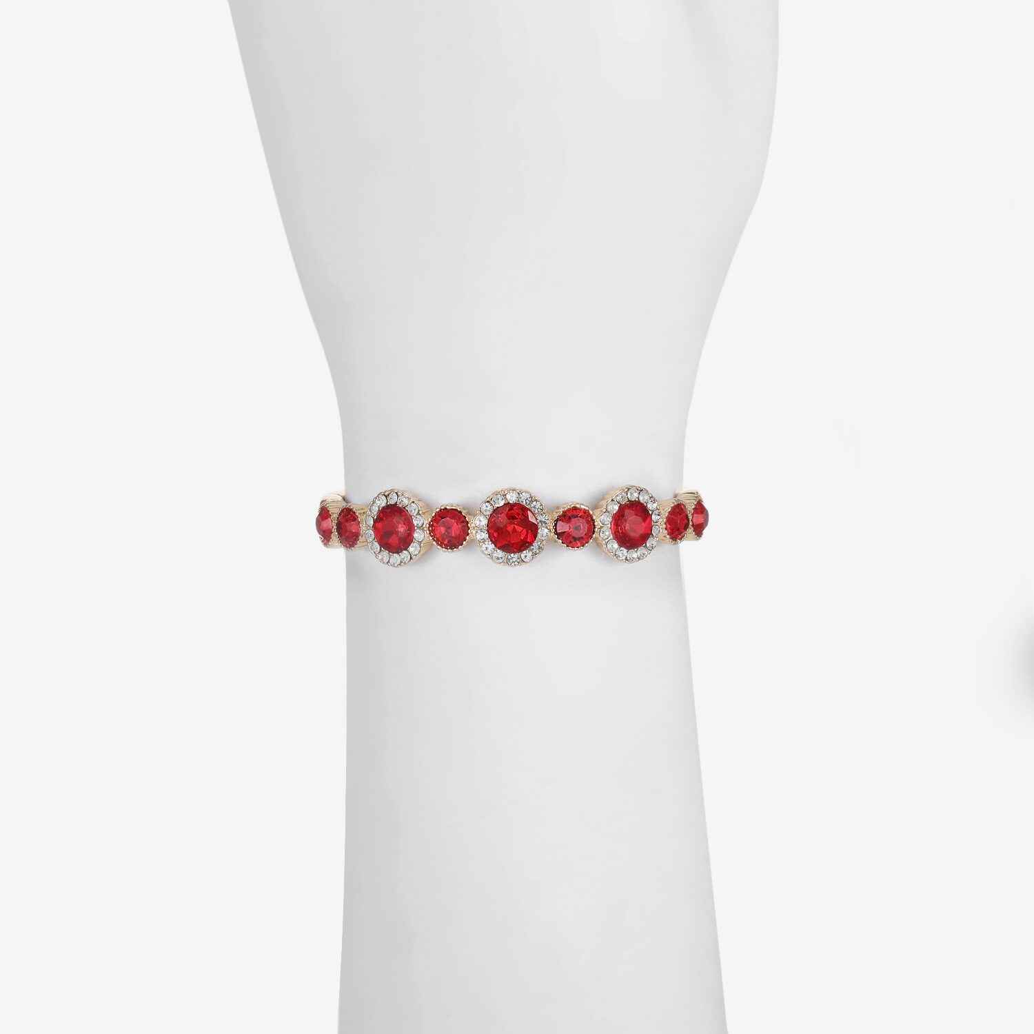 Monet Jewelry Womens Red Glass Round Bangle Bracelet