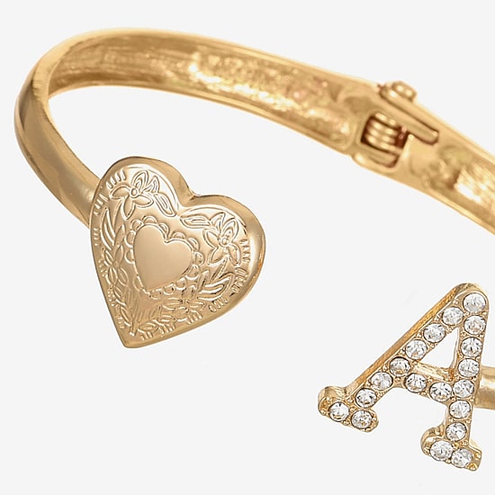 Monet Jewelry Womens Glass Heart Bangle Bracelet