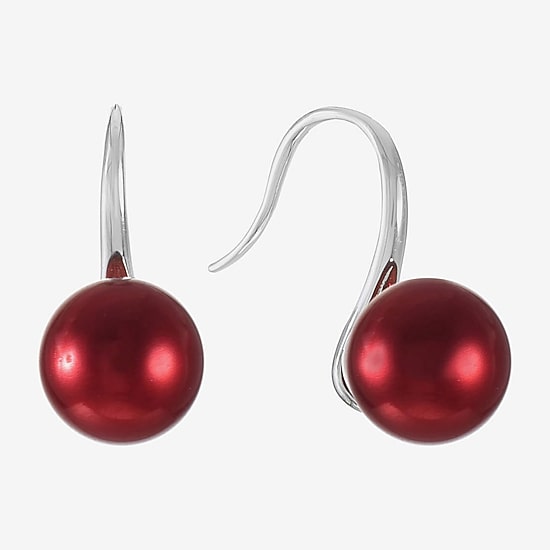 Monet Jewelry Timeless Womens Simulated Pearl Round Drop Earrings