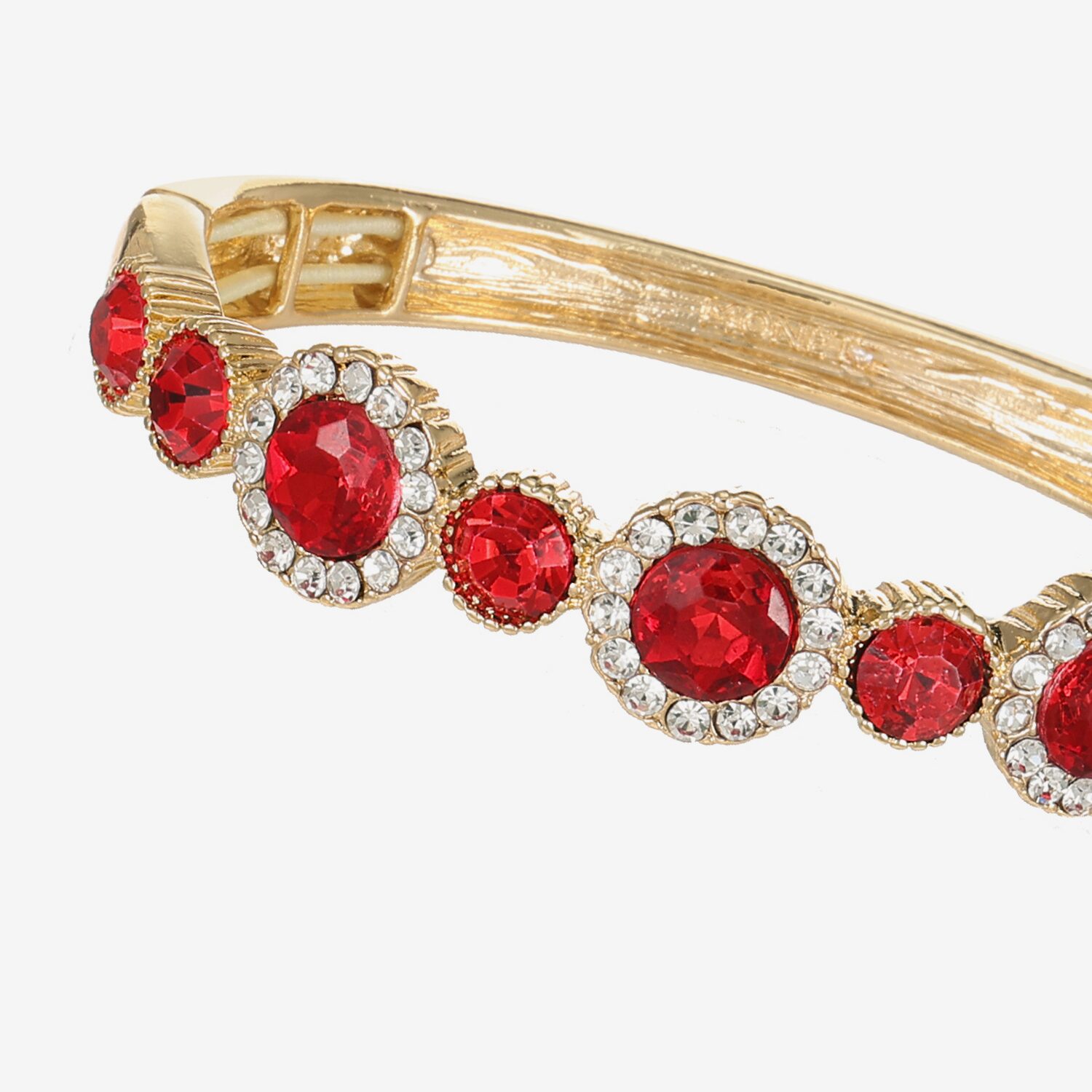 Monet Jewelry Womens Red Glass Round Bangle Bracelet