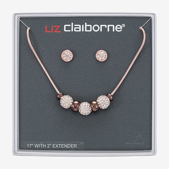 Liz Claiborne Womens Glass Hypoallergenic 3-pc. Necklace Set