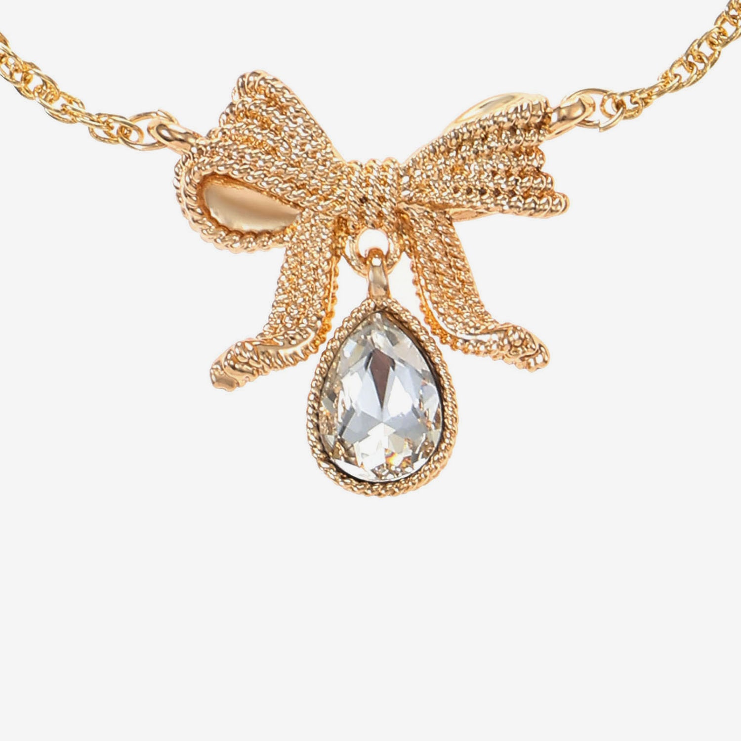 Monet Jewelry Womens Glass Bow 17 Inch Pendant Necklace