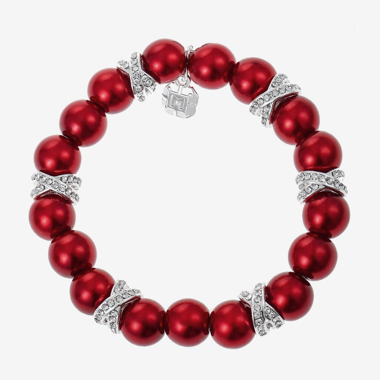 Monet Jewelry Womens Glass Simulated Pearl Round Stretch Bracelet